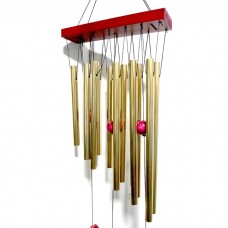 Clopoteti de vant 12 tuburi,metalici,culoare auriu,60x25x1cm